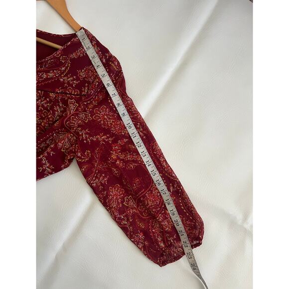 St. John’s Bay paisley print blouse tasseled size XL boho flowy - Picture 8 of 9